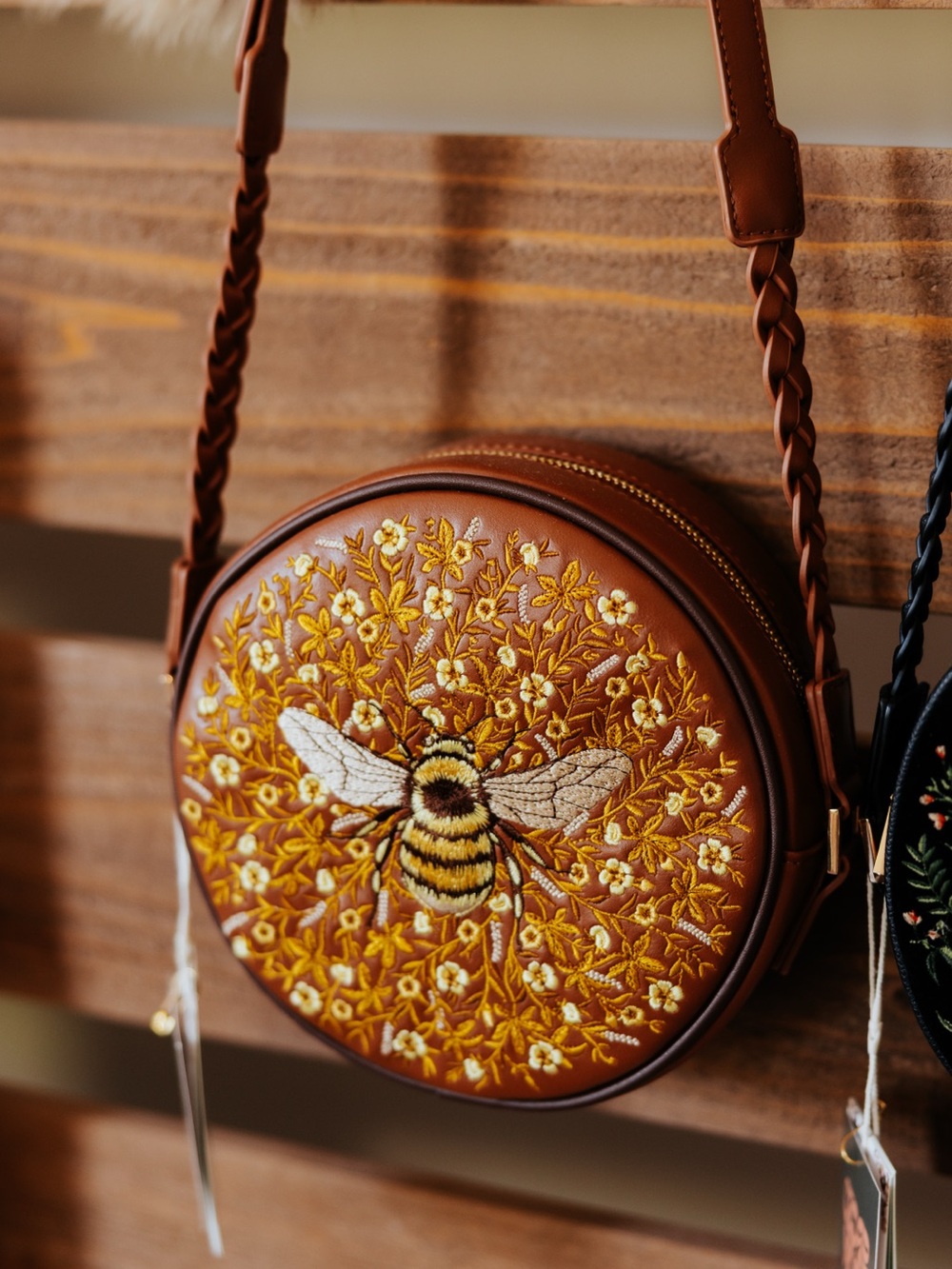 Bumble Bee Tan Circle Purse NWT